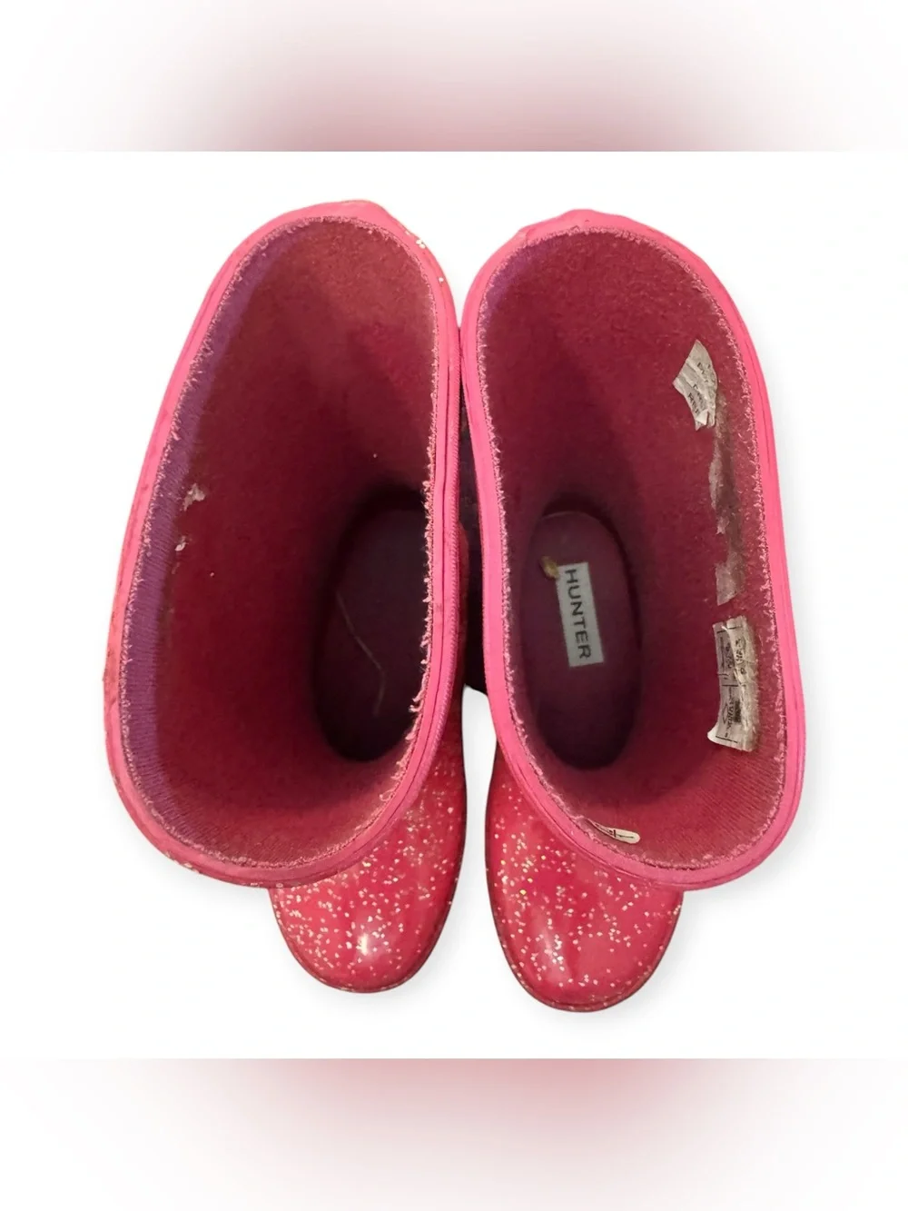Hunter Kids Pink Glitter Multi Rain Boots Girls 12 Boys 11 UK 10